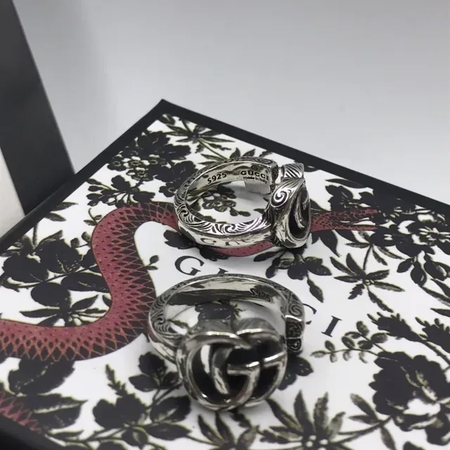 Gucci Ornate Scrollwork Open-Band Silver Ring 5