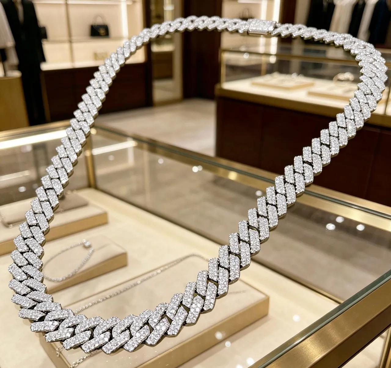 Gucci Pavé-Diamond Curb-Link Chain Colar 6