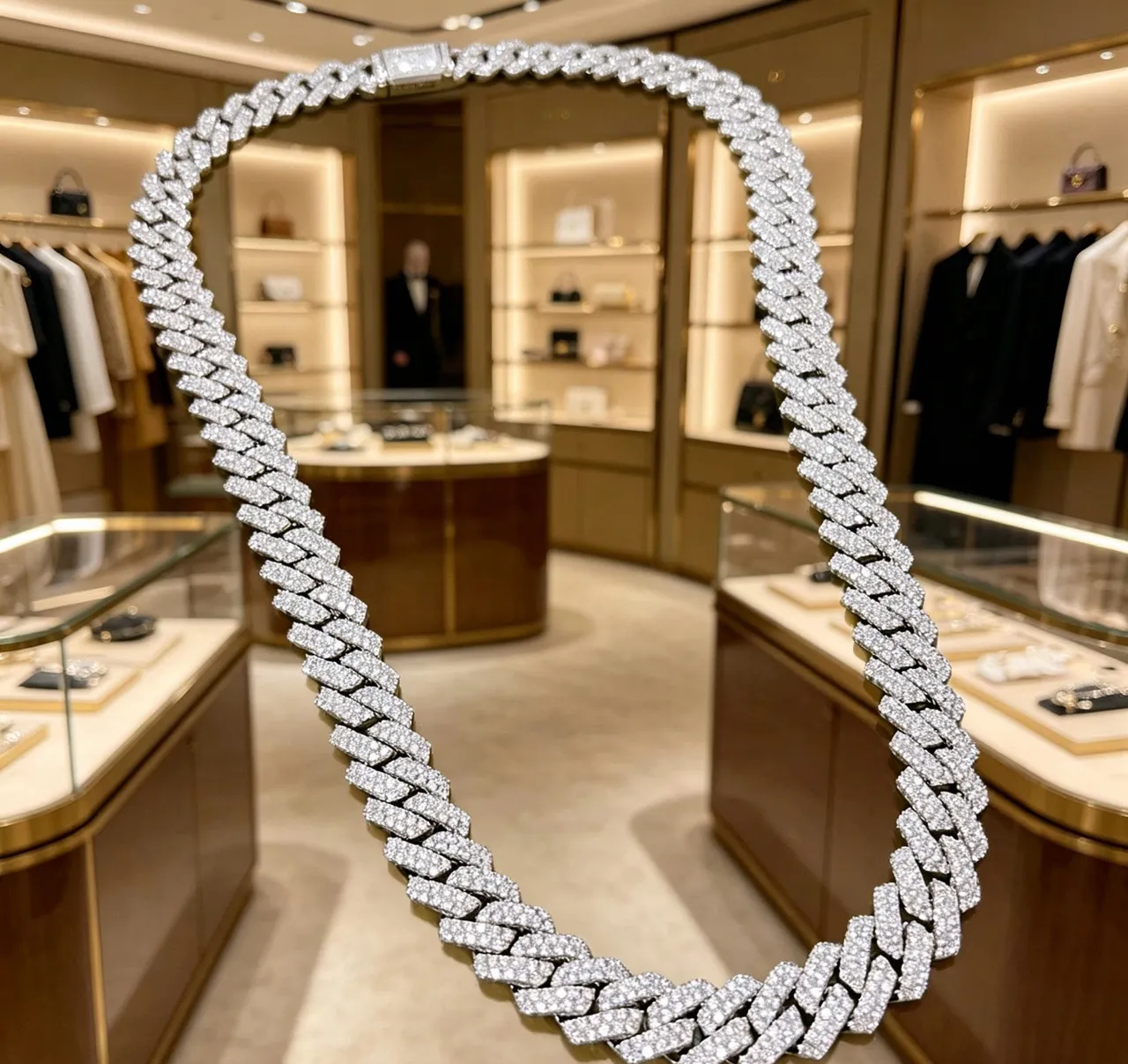 Gucci Pavé-Diamond Curb-Link Chain Colar 7