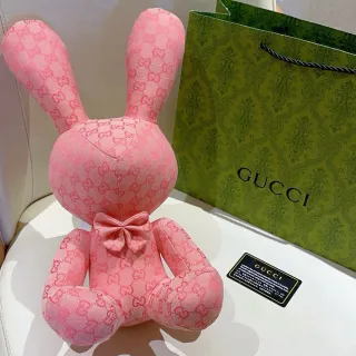 Gucci Pink GG Monogram Fabric Plush Stuffed Toy Handbag