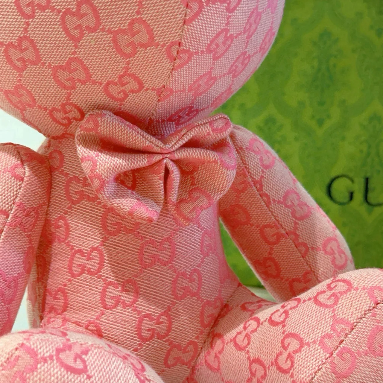 Gucci Pink GG Monogram Fabric Plush Stuffed Toy Handbag 2