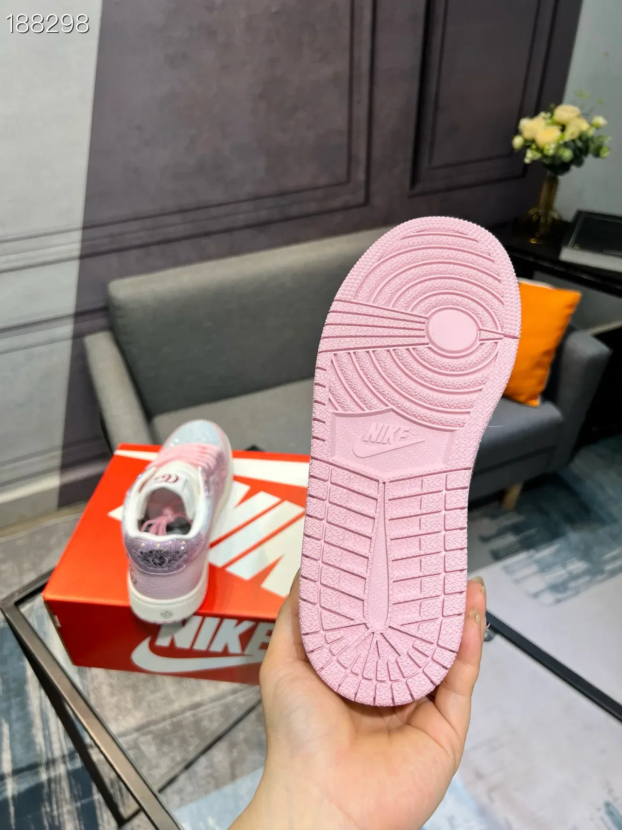 Gucci Pink Silver Crystal-Embellished Iridescent Mesh Lifestyle Sneakers 3