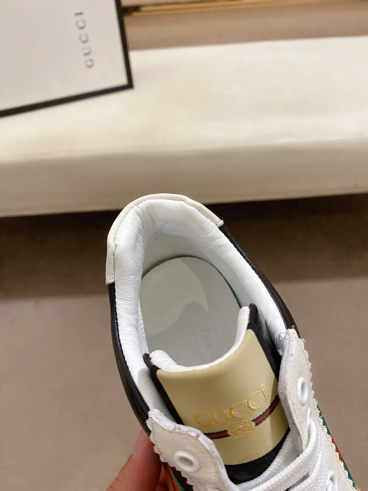 Gucci Rhyton Black Beige Green Orange Web Stripe Lifestyle Sneakers 5