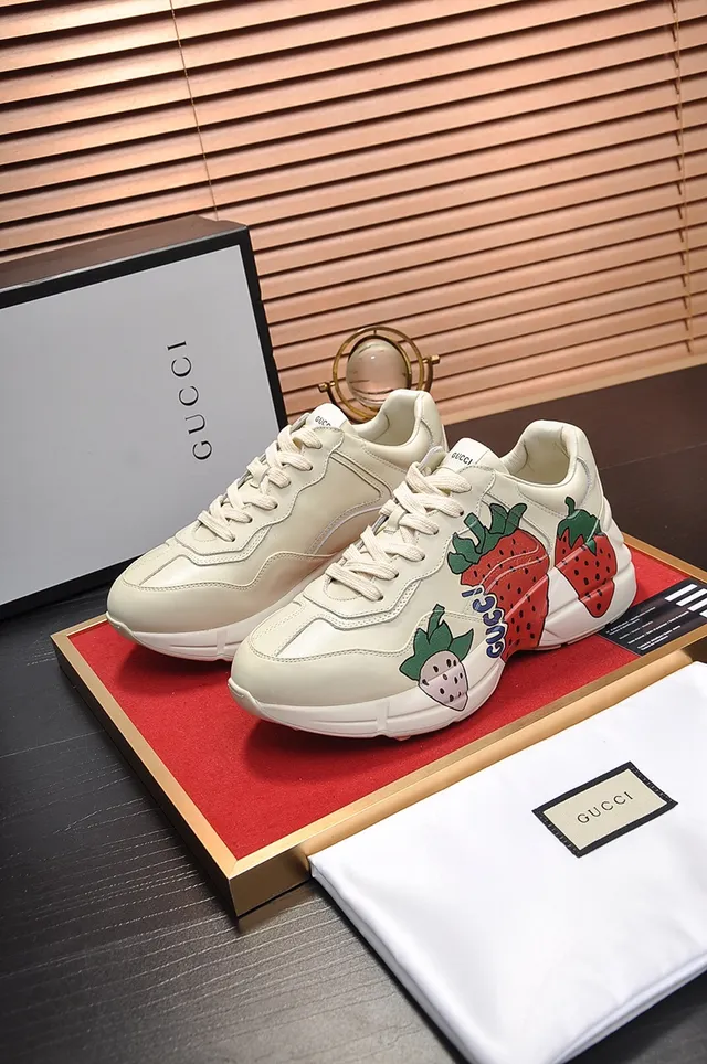 Gucci Rhyton Strawberry Print Chunky Sneakers 4