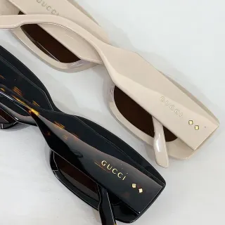 Gucci Screener Beige and Black Tortoiseshell Sunglasses
