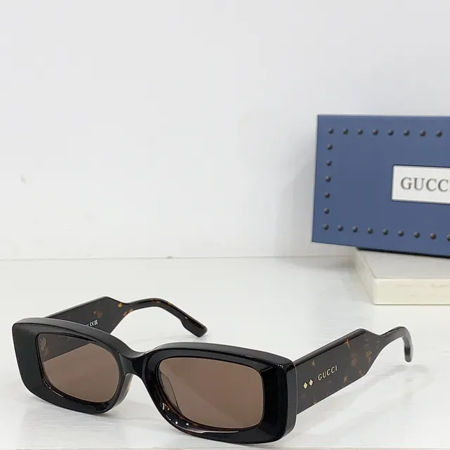 Gucci Screener Lunettes de Soleil Beige et Noir Tortoiseshell 7