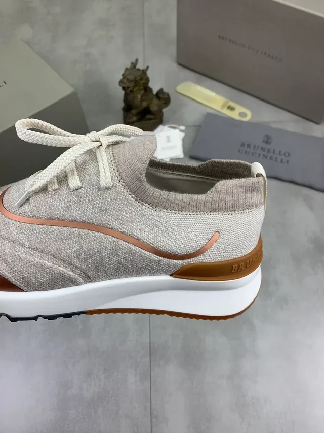 Gucci Screener Beige Gold Knit Upper Metallic Copper Overlay Lifestyle Sneakers 4