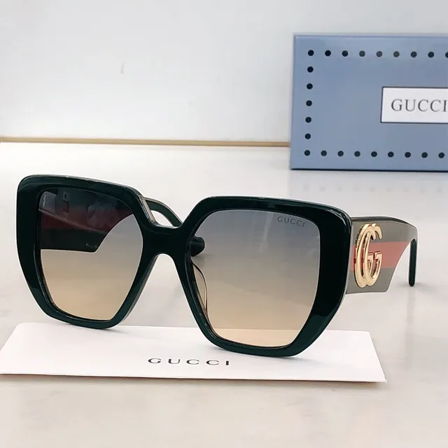 Gucci Screener Blue Brown Oversized Square Frame Light Acetate Sunglasses 6