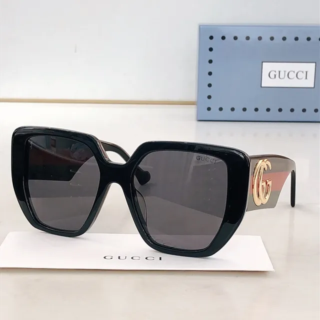 Gucci Screener Blue Brown Oversized Square Frame Light Acetate Sunglasses 9