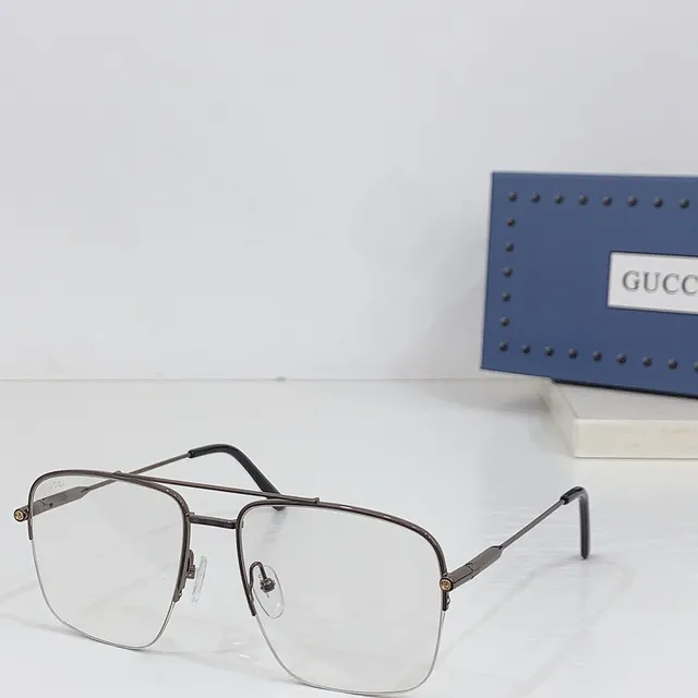 Gucci Screener Gold-Tone Rectangular Optical Glasses 5