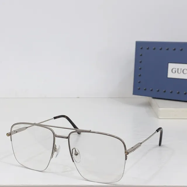 Gucci Screener Gold-Tone Rectangular Optical Glasses 9