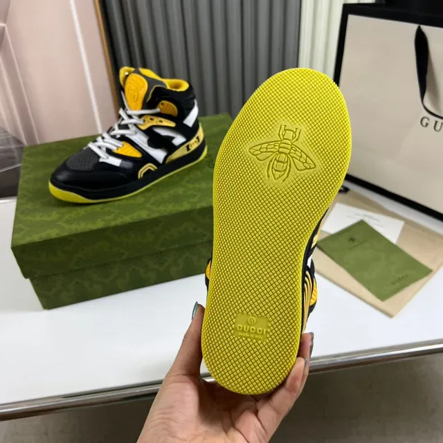 Gucci Screener High-Top Noir Jaune Blanc Chaussures Lifestyle 3