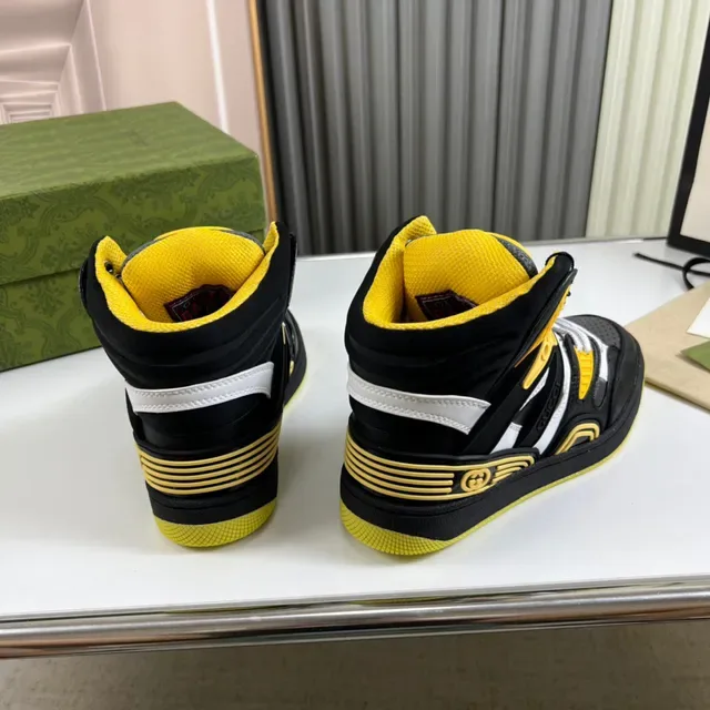 Gucci Screener High-Top Noir Jaune Blanc Chaussures Lifestyle 4