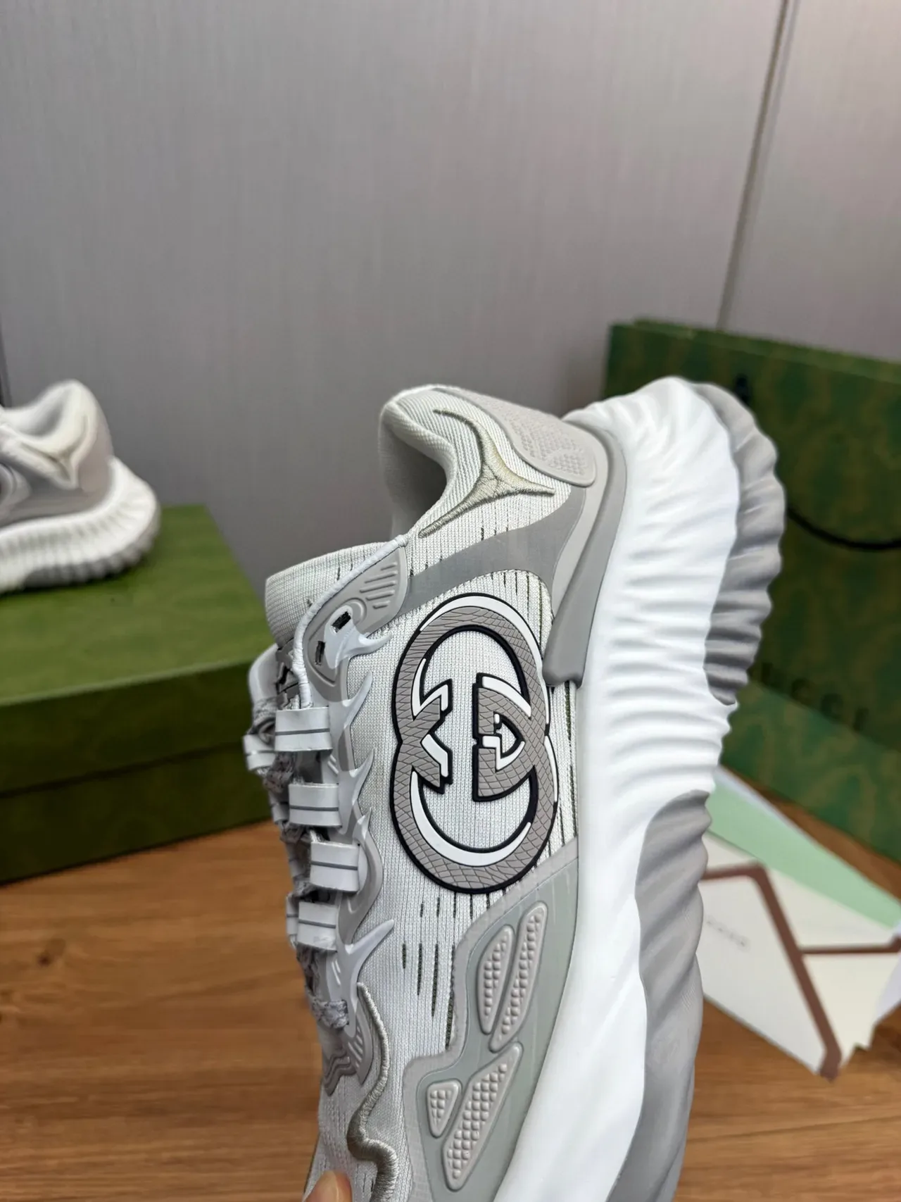 Gucci Screener Light Gray Lifestyle Sneakers 8