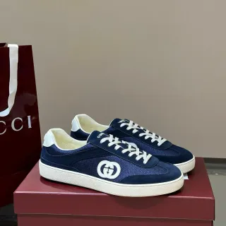 Gucci Screener Navy Blue and White Lifestyle Sneakers