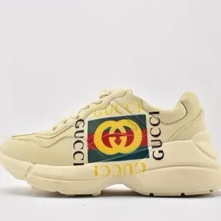 Gucci Screener Off-White Logo-Print Chunky Sneakers