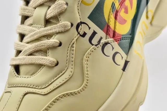 Gucci Screener Off-White Logo-Print Chunky Sneakers 3