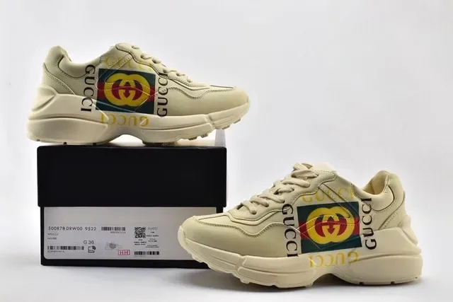 Gucci Screener Off-White Logo-Print Chunky Sneakers 11