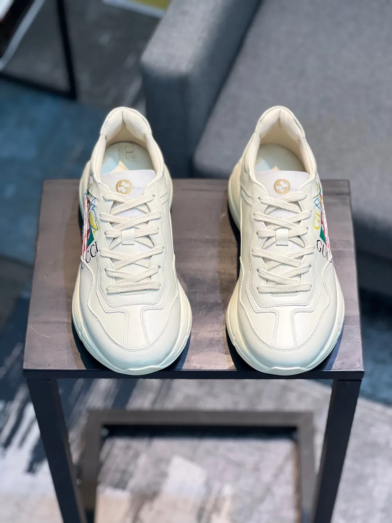 Gucci Screener Sneakers Lifestyle Off-White Multicolore Graphique 6