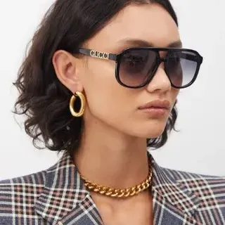 Gucci Screener Oversized Shield Gradient Sunglasses