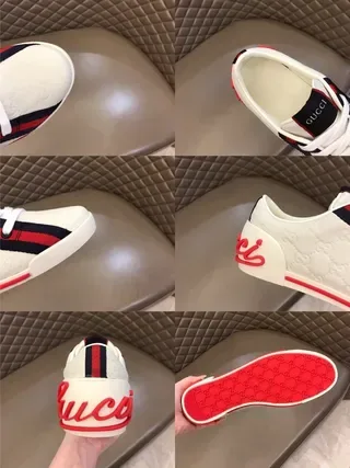 Gucci Screener White Red Navy Web Stripe Lifestyle Sneakers 2