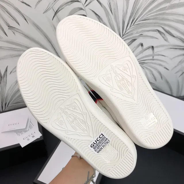 Gucci Screener White Red Web Strap Lifestyle Sneakers 4