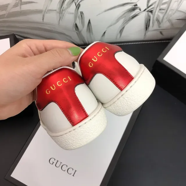 Gucci Screener White Red Web Strap Lifestyle Sneakers 5