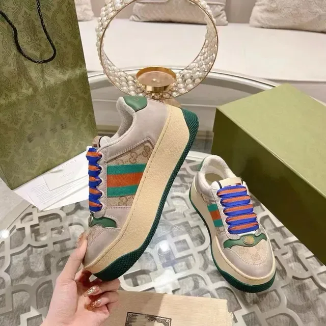 Gucci Tennis 1977 Beige Green Web Stripe Lifestyle Sneakers 2