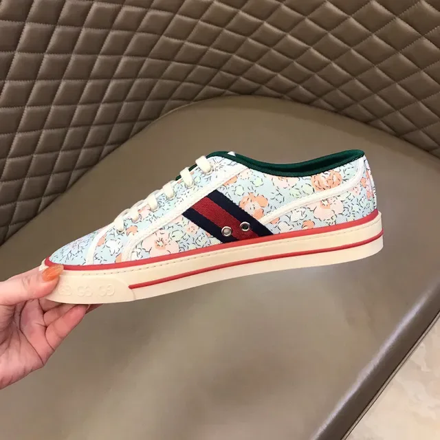 Gucci Tennis 1977 Floral Canvas Rayures Web Sneakers Lifestyle 3