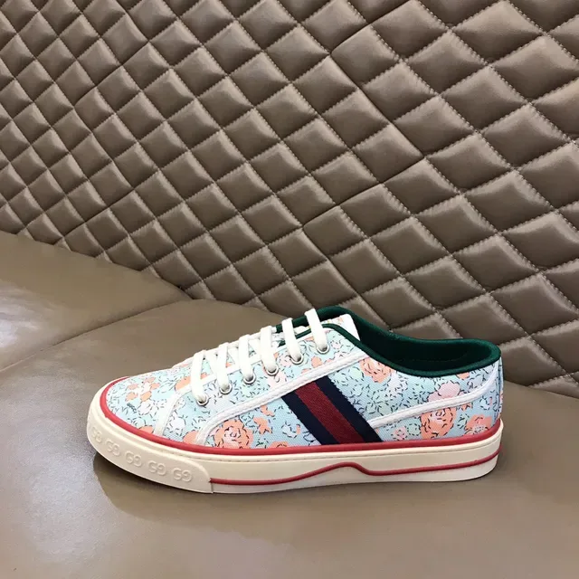 Gucci Tennis 1977 Floral Canvas Rayures Web Sneakers Lifestyle 5