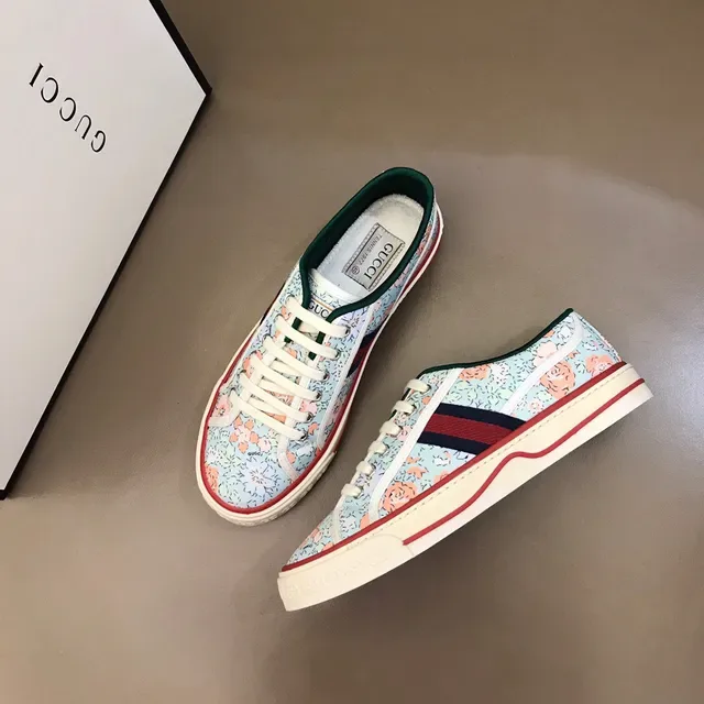 Gucci Tennis 1977 Floral Canvas Rayures Web Sneakers Lifestyle 8