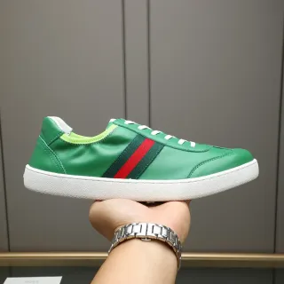 Gucci Tennis 1977 Green Web Stripe Lifestyle Sneakers