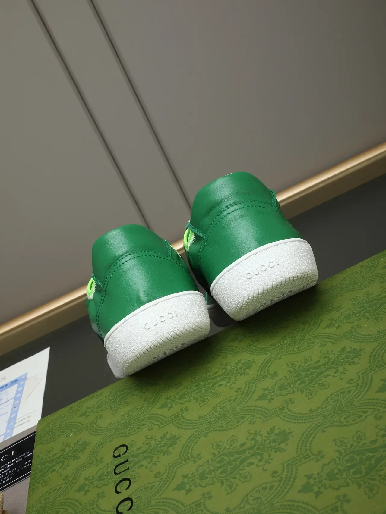 Gucci Tennis 1977 Green Web Stripe Lifestyle Sneakers 3