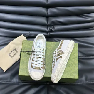 Gucci Tennis 1977 Monogram Canvas White Rubber Toe Cap Lifestyle Sneakers