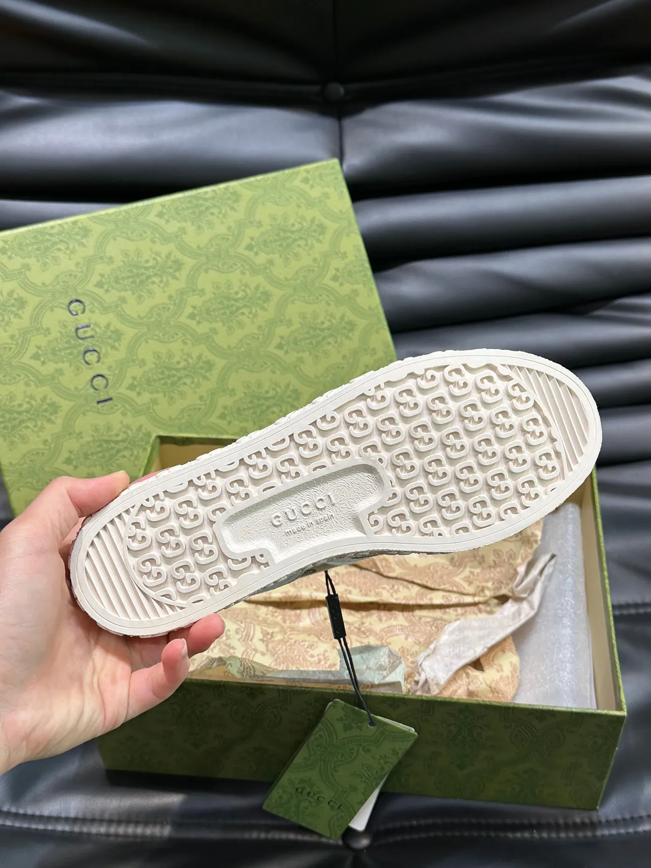 Gucci Tennis 1977 Monogram Canvas White Rubber Toe Cap Lifestyle Sneakers 2