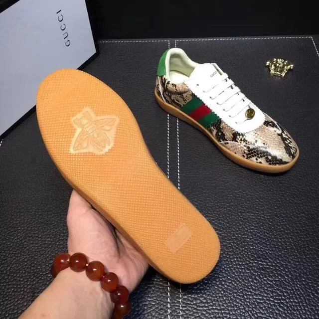 Gucci Tennis 1977 Snake-Print Green-Red Web Lifestyle Sneakers 2