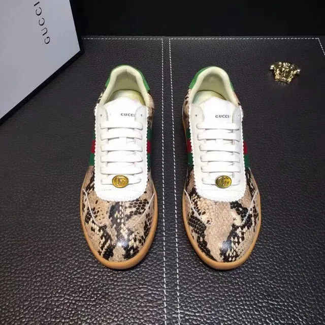 Gucci Tennis 1977 Snake-Print Green-Red Web Lifestyle Sneakers 5
