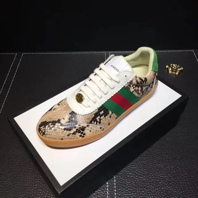 Gucci Tennis 1977 Snake-Print Green-Red Web Lifestyle Sneakers 7