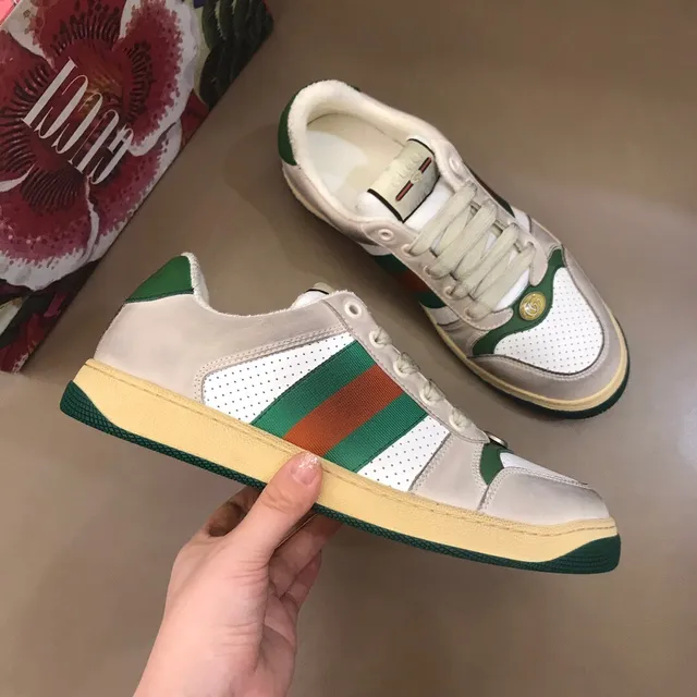 Gucci Tennis 1977 White Beige Green Red Lifestyle Sneakers 7