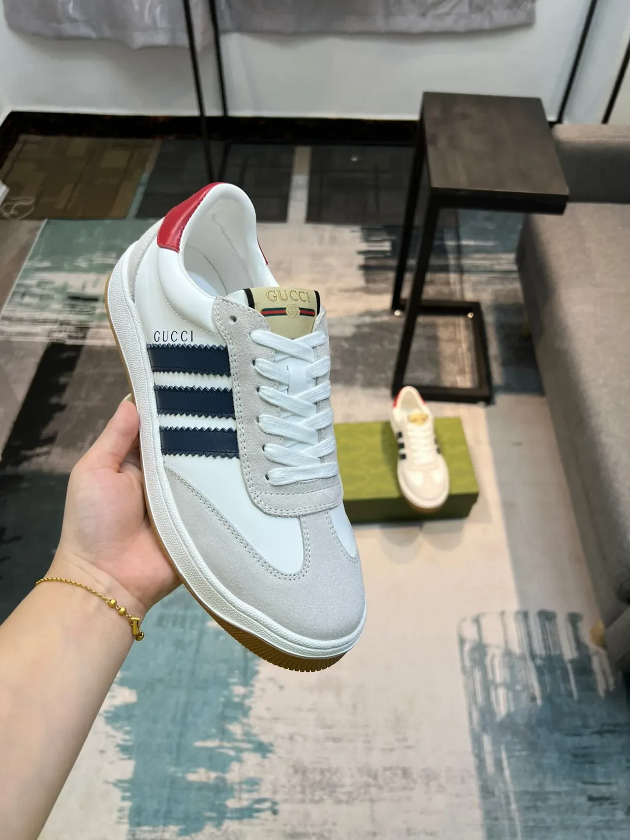 Gucci Tennis 1977 Blanc Marine Rouge Sneakers Lifestyle 7