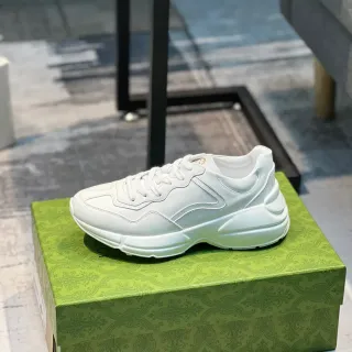 Gucci White Monochrome Sculpted Sole Chunky Sneakers