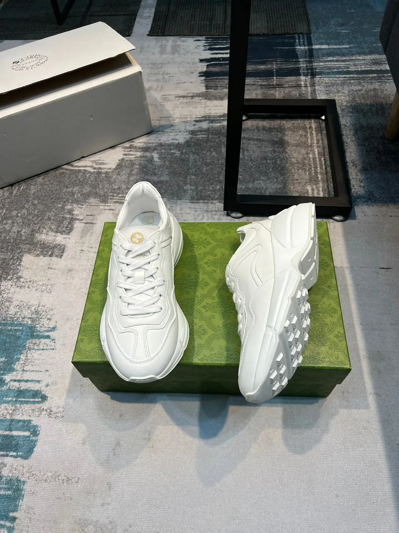 Gucci Blancos Monocromas Suela Escultórica Zapatillas Chunky 5