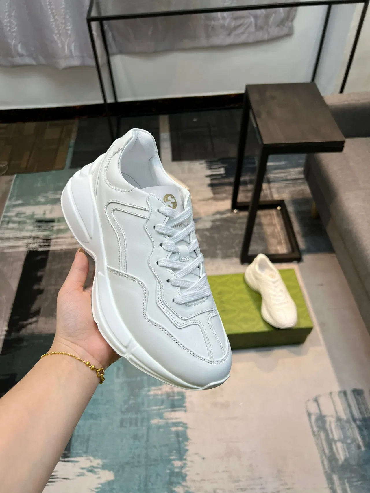 Gucci Blancos Monocromas Suela Escultórica Zapatillas Chunky 6