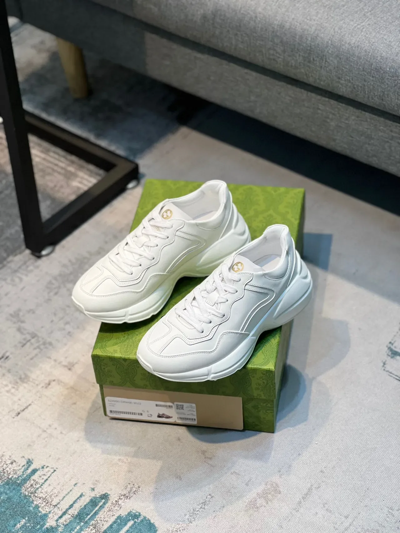 Gucci Blancos Monocromas Suela Escultórica Zapatillas Chunky 7