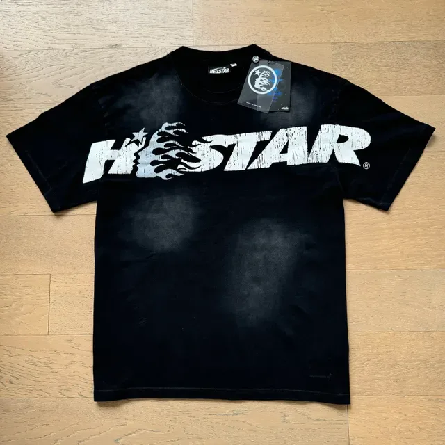 Hellstar Black White Flame-Print Washed Fabric Tracksuit 2