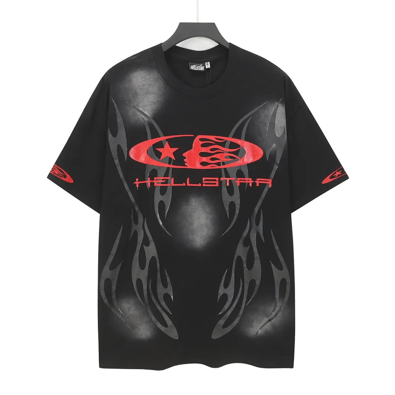 Hellstar Flame Wing Graphic Print Black T-Shirt 2