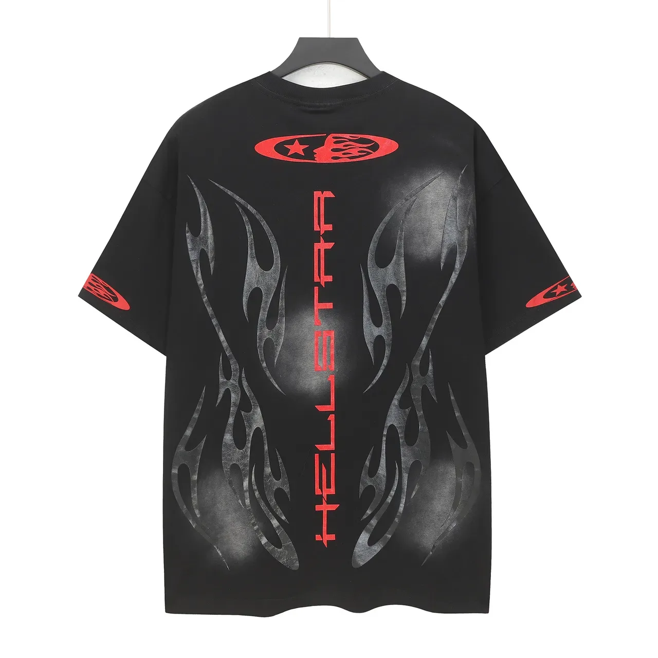 Hellstar Flame Wing Graphic Print Black T-Shirt 3