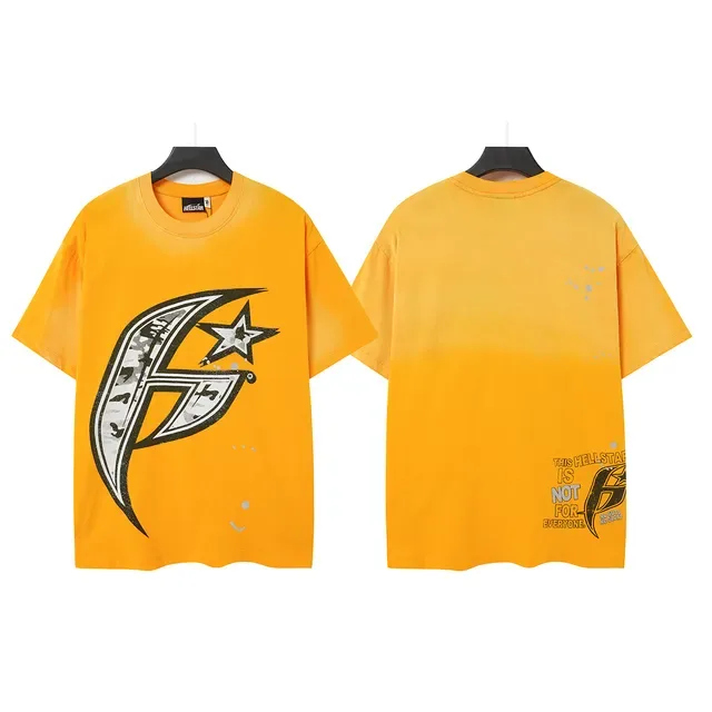 Camiseta oversized amarilla con estampado gráfico Hellstar 2