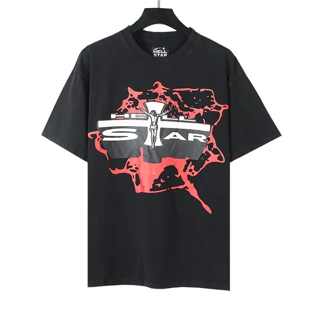 Hellstar Oversized Distressed Graphic Print Black T-Shirt 3
