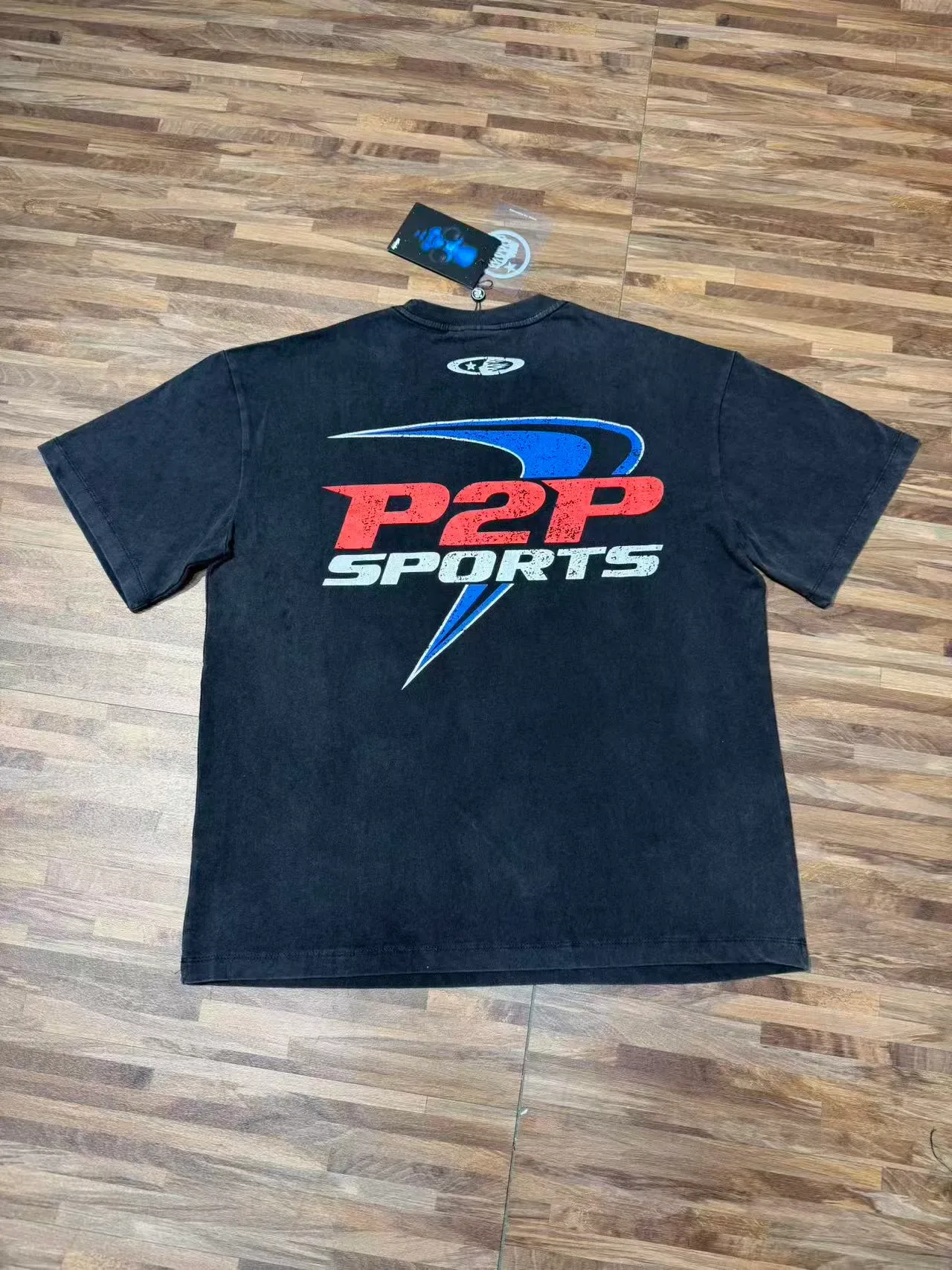 Hellstar P2P Sports Graphic Washed Black T-Shirt 3